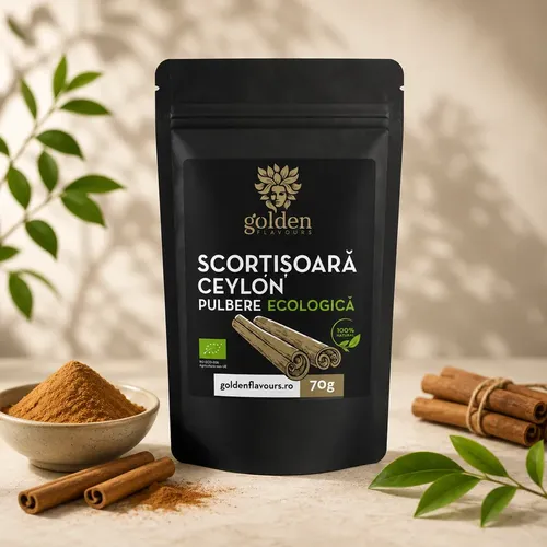 Scorțișoară Ceylon Pulbere 100% Naturală ECO, Antioxidant și Glicemie, 70g