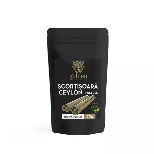 Scorțișoară Ceylon pulbere 100% naturală, 70g