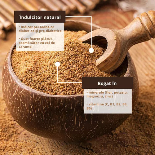 Zahăr de Cocos, ecologic 250g | goldenflavours.ro