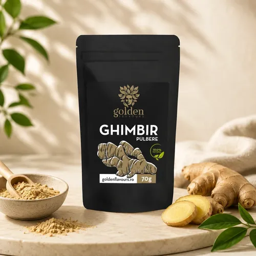 Ghimbir Pulbere 100% Naturală, Antioxidant si Antiinflamator, 70g