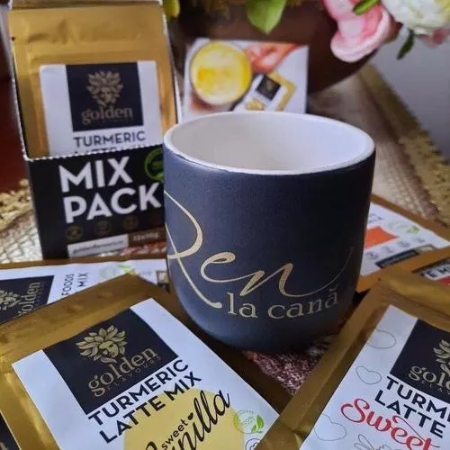 Turmeric Latte Mix Pack 6x70g  + Cană CADOU