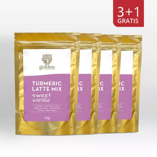 Pachet 3+1 Gratis Turmeric Latte Mix Sweet Vanilla 70g 