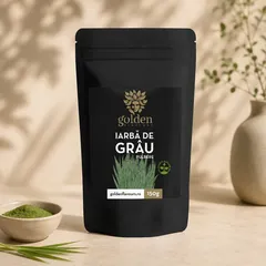 Iarbă de Grâu Pulbere ECO, Puternic Alcalinizant, Ajută la Eliminarea Bacteriilor şi a Toxinelor, 150g